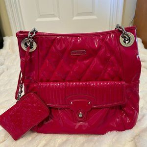 Coach Pink Quilted Shoulder Bag